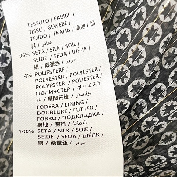 Stella McCartney Silk Circle Star Ruffle Flounce Short Sleeves Top Size 42 or 6 - Picture 9 of 13